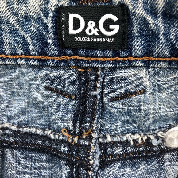 D&G DOLCE & GABBANA jean mini skirt 30 denim b1205 - Picture 7 of 8